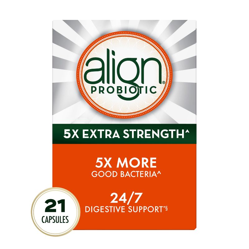 Align 5X Extra Strength Daily Probiotic Supplement - Capsules 21ct, 1 of 12