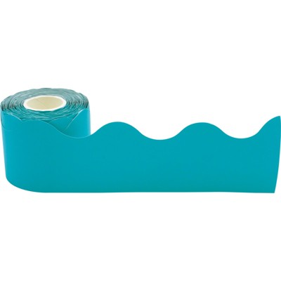 Teacher Created Resources Teal Scalloped Rolled Border Trim, 50 Feet (Pack of 6)