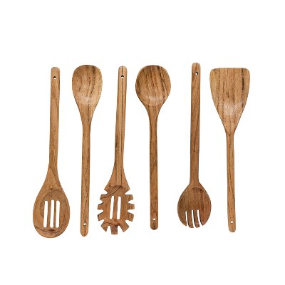 Kendal 6-Piece Acacia Wood Spurtle Serving Utensils Set for Cooking & Baking