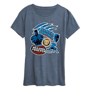 Women's - Marvel - Black Panther Wakanda Forever Sticker Short Sleeve Graphic T-Shirt - 1 of 4