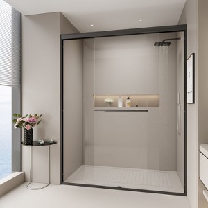NicBex Shower Door 72"H Semi-frameless Double Bypass Sliding Shower Door with 1/4" (6mm) Tempered Glass for Walk-in Shower for Bathroom - 1 of 4