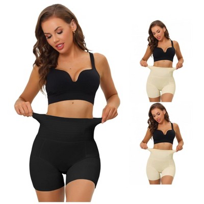 Allegra K Women's High Waisted Butt Lifter Tummy Control Panties 3 Packs