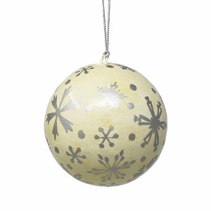 Slickblue Handcrafted Papier-Mâché Ornaments – 4-Inch Red, White, or Gold Designs for a Whimsical Holiday Decor - 1 of 1