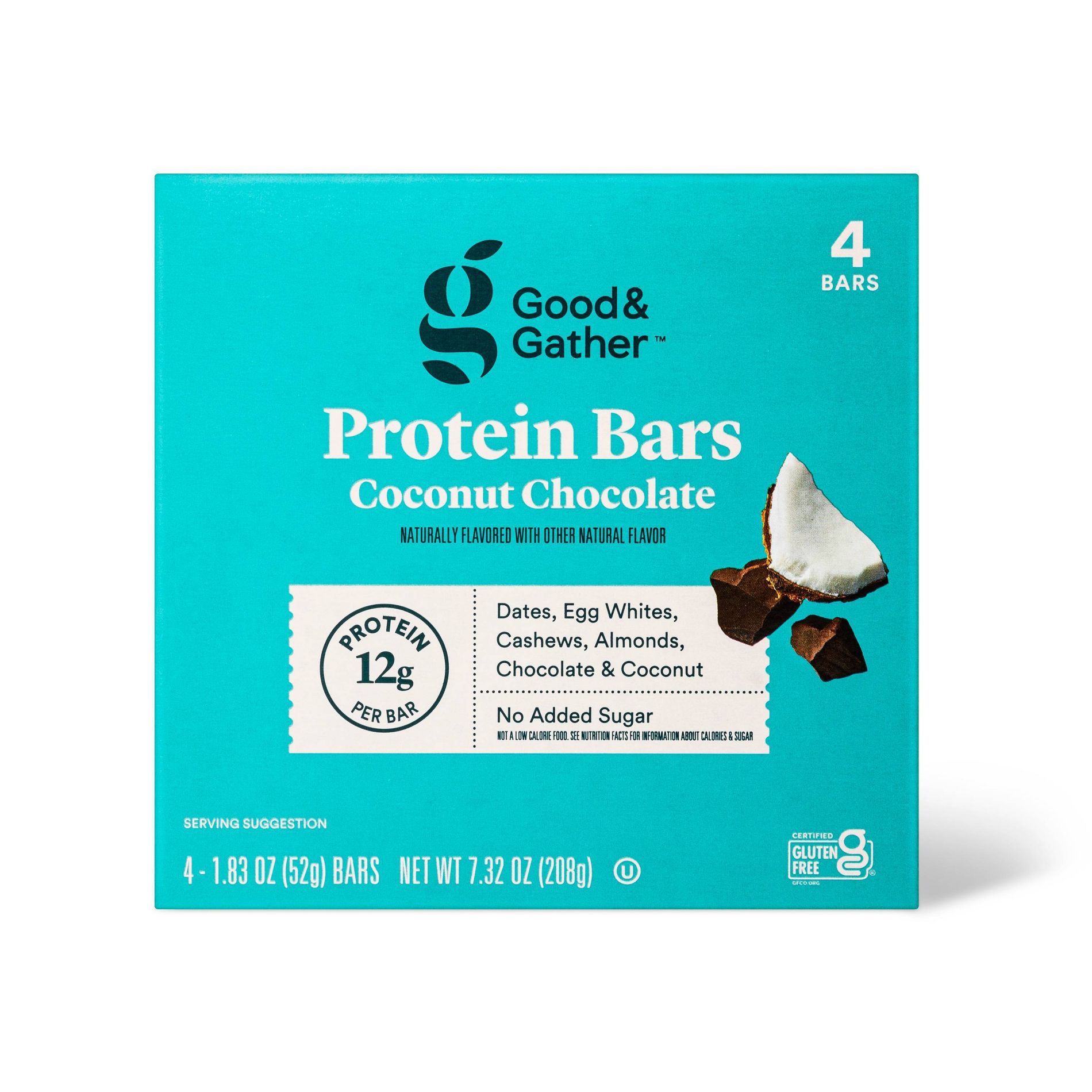 Protein Bars Coconut Chocolate - 12g Protein - 7.33oz/4ct - Good & Gather™