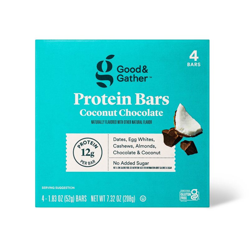 Protein Bars Coconut Chocolate - 7.33oz/4ct - Good &#38; Gather&#8482;, 1 of 6