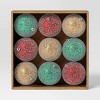 9ct 100mm Christmas Ornament Set Iced Green/Champagne/Red - Wondershop™ - 3 of 4
