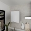 GlasFlength Kitchen Storage 1 Door Kitchen Wall Cabinet Internal Shelves Cabinet Storage Cupboard for Kitchen, White, 13.1"*19.7"*23.6" - 3 of 4