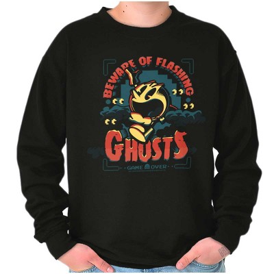 PACMAN Halloween Flashing Ghosts Sweatshirt for Men or Women Brisco Brands
