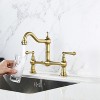 DOMETOUR Double Handle Widespread Kitchen Faucet with Traditional Handles - 3 of 4