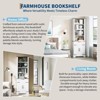 Coolmee 72" Tall Farmhouse Bookcase, Wooden Bookshelf with Storage Cabinet and Drawer, 4 Tier Display Cabinet with Barn Door and Adjustable Shelf - 3 of 4