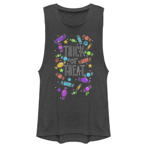 Juniors Womens Lost Gods Halloween Candy Explosion Festival Muscle Tee - 1 of 4