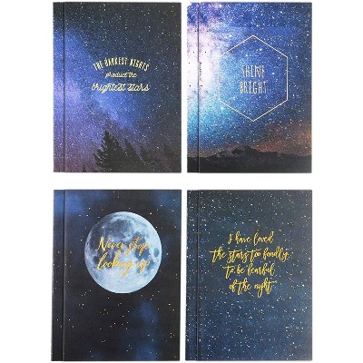 Paper Junkie 8-Pack Constellation Inspirational Lined Kraft Notebook Journals, 5.75 x 8.25 In, 30 Sheets