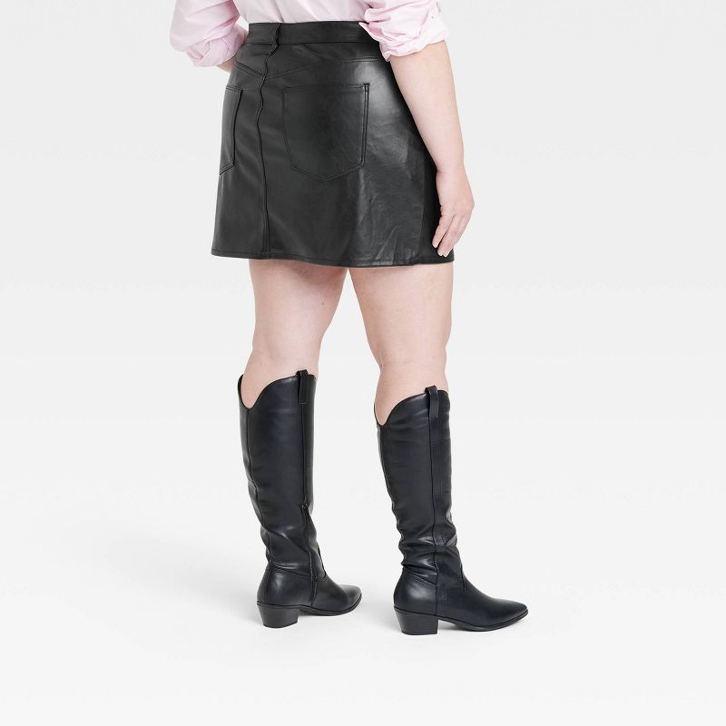 Women's High-Rise Faux Leather Mini Skirt - Universal Thread™ Black, 3 of 8