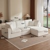 SeaCamel 110" Cloud Sectional Couches for Living Room, Convertible L-Shape Couch with Ottoman, 3 Seater Modular Sectional Sofa, Warm White - 3 of 4