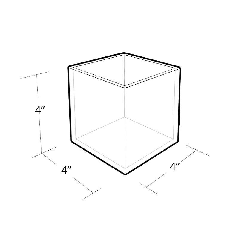 Azar Displays 4" Deluxe Clear Acrylic Square Cube Bin for Counter, 2-Pack, 4 of 5