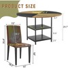 5/7 PCS Round Dining Table Set Modern Dining Set Kitchen Table Set with Upholstered Chairs, Brown+Black-Modernluxe - 3 of 4