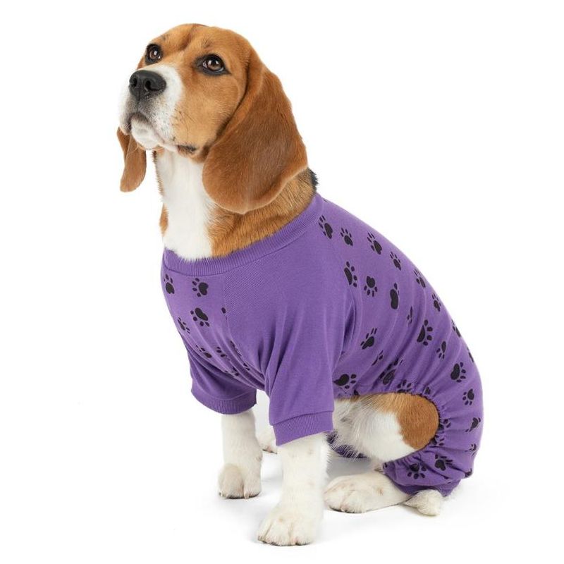 Leveret Dog Cotton Pajamas Dog Paw Purple XXXL, 2 of 5