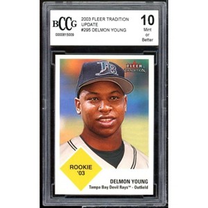 Delmon Young Rookie Card 2003 Fleer Tradition Update #295 BGS BCCG 10 - 1 of 2