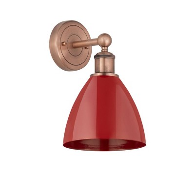 Plymouth Dome - 1 Light Wall Sconce In Industrial Style-12 Inches Tall and 7.5 Inches Wide