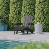 Flash Furniture Newport HDPE Adirondack Chair with Cup Holder and Pull Out Ottoman, All-Weather HDPE Indoor/Outdoor Lounge Chair, Set of 2 - 4 of 4
