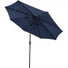 Sunnydaze Outdoor Aluminum Pool Patio Umbrella with Solar LED Lights, Tilt, and Crank - 9' - 3 of 4