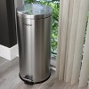 Elama 30 Liter/7.9 Gallon Soft Pedal Step Cylindrical Home and Kitchen Trash Bin in Matte Silver - image 3 of 4