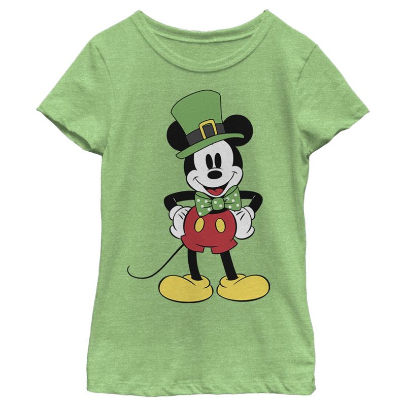 Girl's Disney Mickey Dressed Up for St. Patrick's T-Shirt, 1 of 5