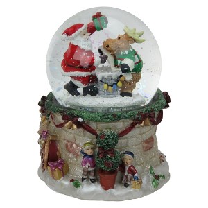 Northlight LED Lighted Santa and Reindeer Musical Christmas Snow Globe - 5.75" - 1 of 2