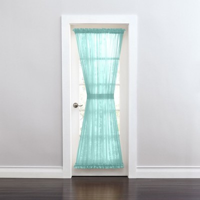BrylaneHome BH Studio Sheer Voile Door Panel With Tiebacks