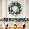 Christmas Wreath, Artificial Christmas  Wreaths, Xmas Wreath with Pine Cone and Berries, Xmas Decorations for Windows, Wall, Mantel,  Front Door - 4 of 4