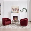 Kumasinova Modern 360° Swivel Chair, Comfy Pumpkin-Shaped Barrel Chair, Fabric Accent Chair, Solid Wood Base Sofa Chair, Armchair for Living Room - 3 of 4