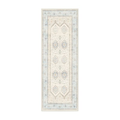 Ruggable Washable Bridgerton Crown Affair Opal Rug Ivory/Blue