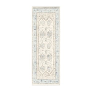 Ruggable Washable Bridgerton Crown Affair Opal Rug Ivory/Blue - 1 of 4