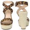 BLISSFUL STEP Women's Slingback Crisscross High Espadrille Wedge Heel Sandals - 2 of 3