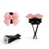 Anna-Kaci 5-Piece Pink Bow Car Air Vent Clip Set with Soft Decorative Design - Mauve Pink - 3 of 4