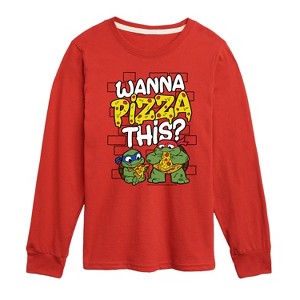 Boys' - Teenage Mutant Ninja Turtles Mutant Mayhem - Wanna Pizza This Long Sleeve Graphic T-Shirt - 1 of 3