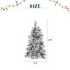NAYSAYE 6FT Snow Flocked Artificial Christmas Tree Full PE and PVC Branches Hinged Design for Holiday Home Office Decor, White and Green, - 3 of 4