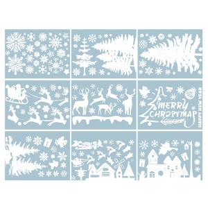 Unique Bargains Christmas Decorations for Windows and Home Christmas Window Clings Party Supplies White 1 Set - 1 of 4