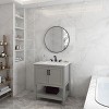 Cesar Circle Brushed Black Aluminum Frame Large Circle Black Round Wall Mirror -The Pop Home - 2 of 4