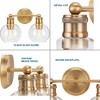 Progress Lighting Hansford 2-Light Bath Light Vintage Brass with Clear Globe Glass Shade - 3 of 4