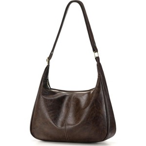 Hobo Bags for Women Leather Slouchy Bag Ultra Soft Vegan Purse - 1 of 4