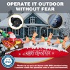 Itopfox 10 ft Christmas Inflatable Santa Sleigh with Reindeer Outdoor Yard Decoration Red Self Inflates with Stakes Tethers 1 Piece - 4 of 4