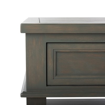 Transitional Ash Grey Rectangular Coffee Table with Storage