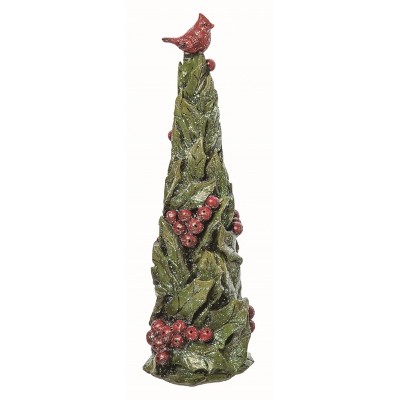 Transpac Resin Red Christmas Berry and Mistletoe Tree Decor