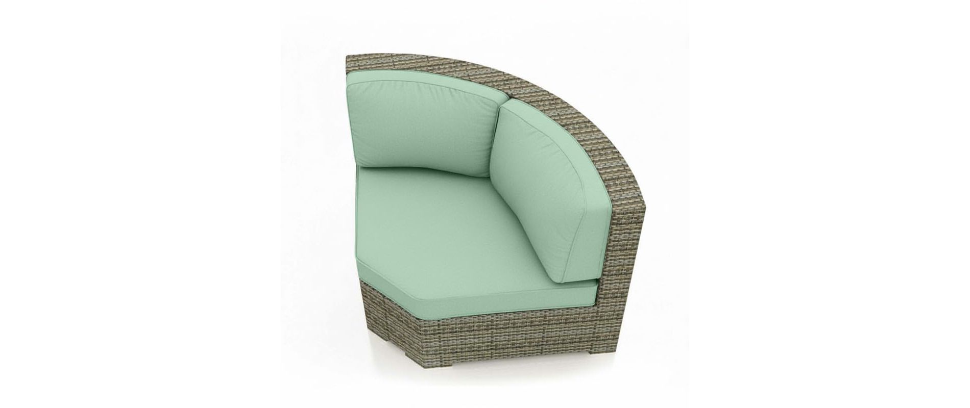Covers & All Malibu 62.5 in L 45° Sectional Corner, Willow Wicker w / Sunbrella