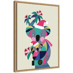 Kate & Laurel All Things Decor Sylvie Framed Canvas Christmas Koala by Rachel Lee - 1 of 4
