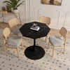 Airsurfer 31.5" Modern Octagonal Coffee Table with Black Marble Print Top & Metal Base for Living Room, Dining Room, Kitchen - 3 of 4