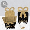 Big Dot of Happiness New Year's Eve - Gold - Square Favor Gift Boxes - 2025 New Years Eve Party Bow Boxes - Set of 12 - 3 of 4