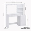 TiramisuBest Vanity Desk with Mirror and Lights, 46.4IN Dressing Table with 2 Large Drawer&Large Vertical Organizer, 3 Level Dresser & 3 Lig - 3 of 4