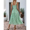 Summer Floral Print Sleeveless Maxi Dress with Zipper Pocket and English Warning Bag - Sweet and Fresh Country Style - 4 of 4